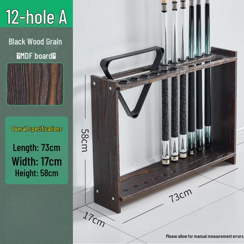 Vertical 12-Hole Billiard Cue Rack
