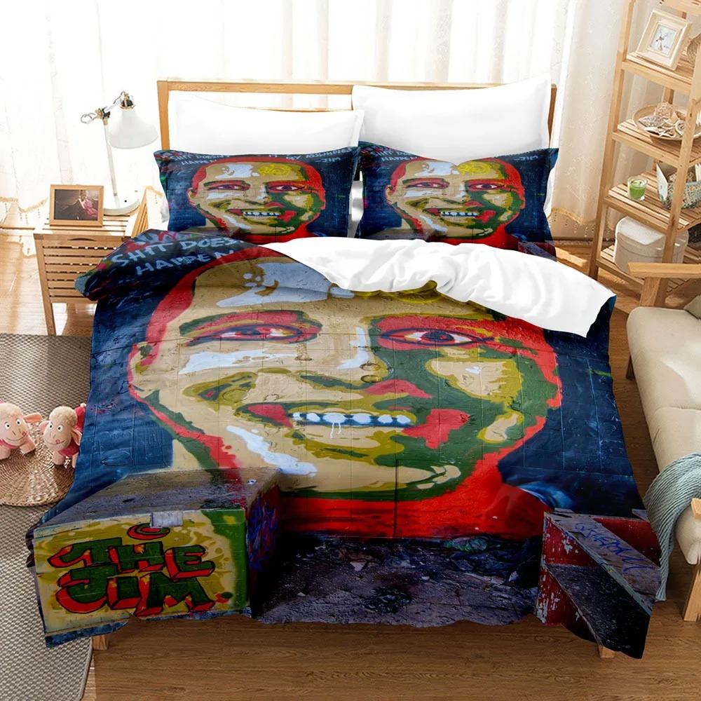 Graffiti Duvet Cover Kid Boys Youth Modern Wall Urban Street Art Painting Polyester Set King Queen Size Bedding Set Pillowcases