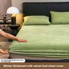 Winter Milk Velvet and Velvet Bed Sheet Single Mattress Cover Coral Velvet Thickened Bed Cover Single Full Package Bed Sheet Protective Cover