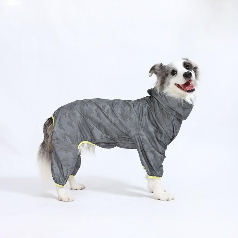 Reflective Camo Dog Raincoat Medium To Large Breeds Waterproof Windproof Fall Winter Pet Coat