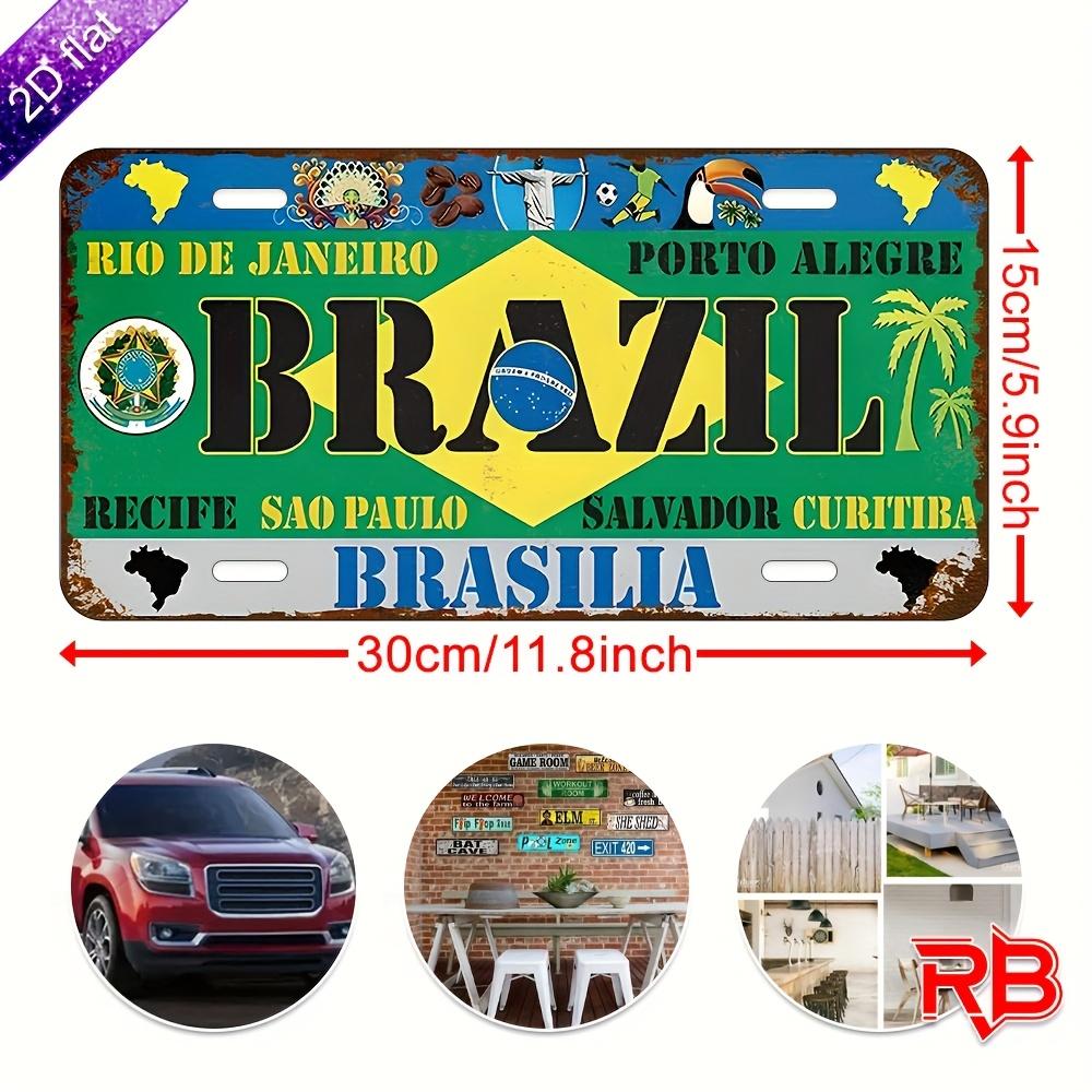 

D Flat pc BrazilThemed Aluminum Metal Sign with UV Printing xcmxin Vibrant Wall Art for Home Cafe Garage 15x30cm(5.9x7.8inch)