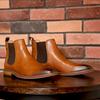 Autumn/Winter 2026 Men's Chelsea Slip-On Leather Boots: Top Grain Cowhide, Low Heel.