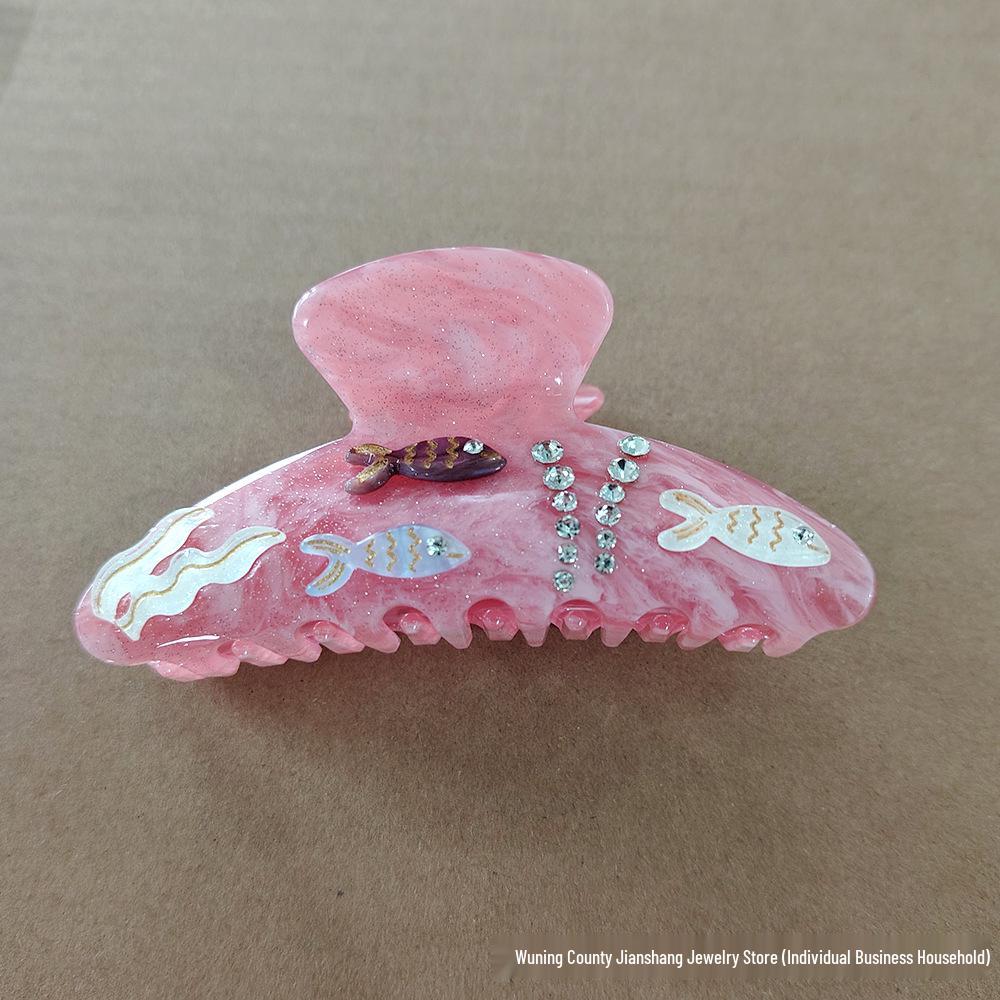 Elegancka spinka do włosów z cyrkoniami w kształcie rozgwiazdy i muszelkowa klamra do upięć