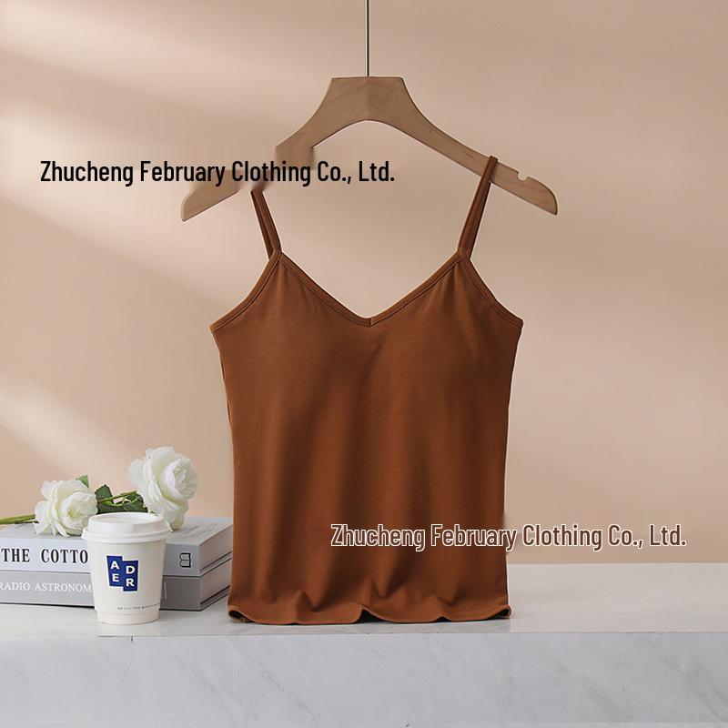 Women's 2025 Summer Crisscross Back Camisole with Chest Pad – Pure Cotton Base Layer