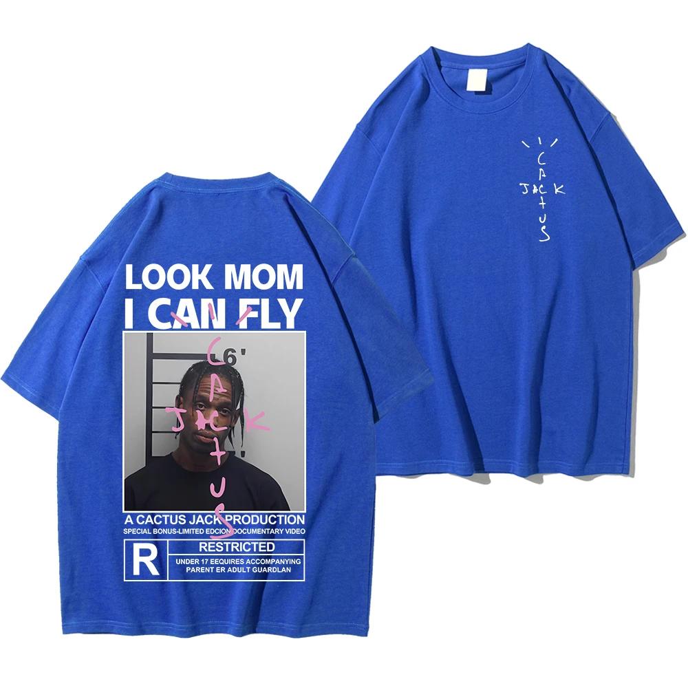 HOT SALE Cactus Jack T-shirt High Quality Cotton UnisexLOOK MOM I CAN FLY Tee ASTROWORLD Hip Hop Short Sleeve Tshirts Tops