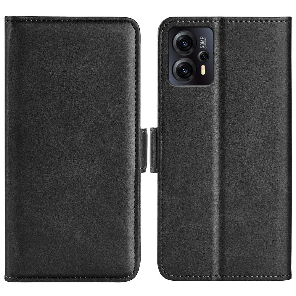 

For Motorola Moto G13 4G Calf Texture PU Leather Wallet Phone Case Protective Cover with Stand Black