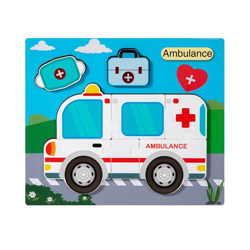 Kognitive 3D dreidimensionale Puzzle-Spielzeuge für Kinder 0-3 Jahre, frühpädagogische Lernpuzzle aus Holz