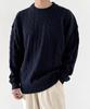ORIGINALDAY Oversized Round Cable Knit Navy