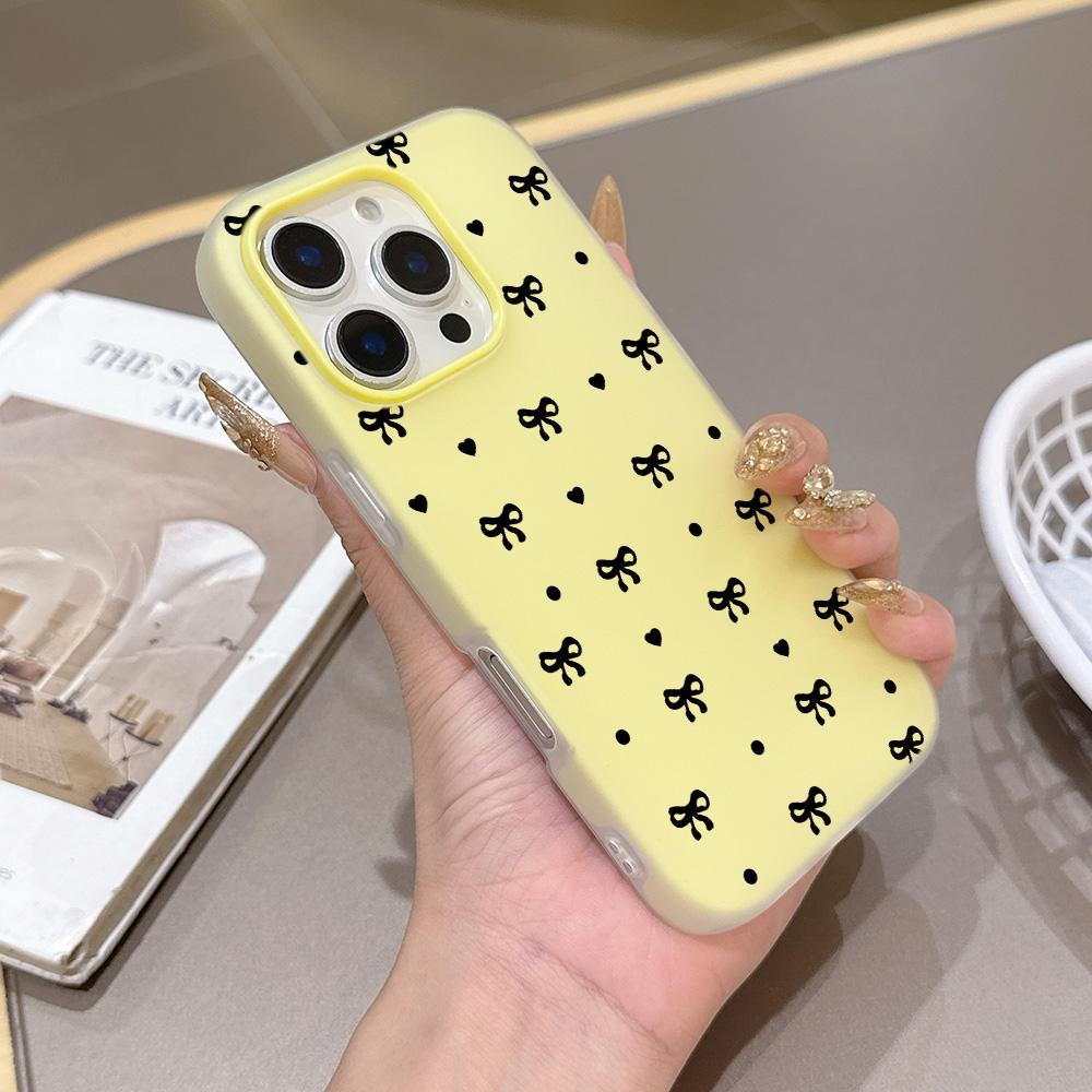 

Ударопрочный силиконовый чехол для телефона 2 в 1 конфетного цвета для iPhone 17 Air 16e 16 15 14 13 Plus 12 11 Pro X XR Max Роскошный бант Y2K iPhone 13