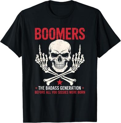 Boomer Die Krasseste Generation Schädel Retro Vintage Sarkastisches T-Shirt