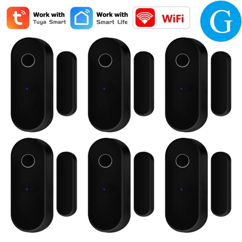 Tuya Smart WiFi Türsensor Öffnen Schließen Tür Fenster Detektor Haus Sicherheitsalarm Unterstützung Alexa Google Stimme APP Fernsteuerung