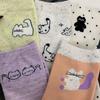 Cute Cat Socks for Women Trendy Soft Breathable Mid-tube Socks Korean Style Cartoon Student Socks
