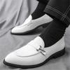 Gold Green White Pointed Patent Leather Casual Shoes For Men Brand Designer Monk Strap Loafers Wedding Dress Homecoming Footwear
