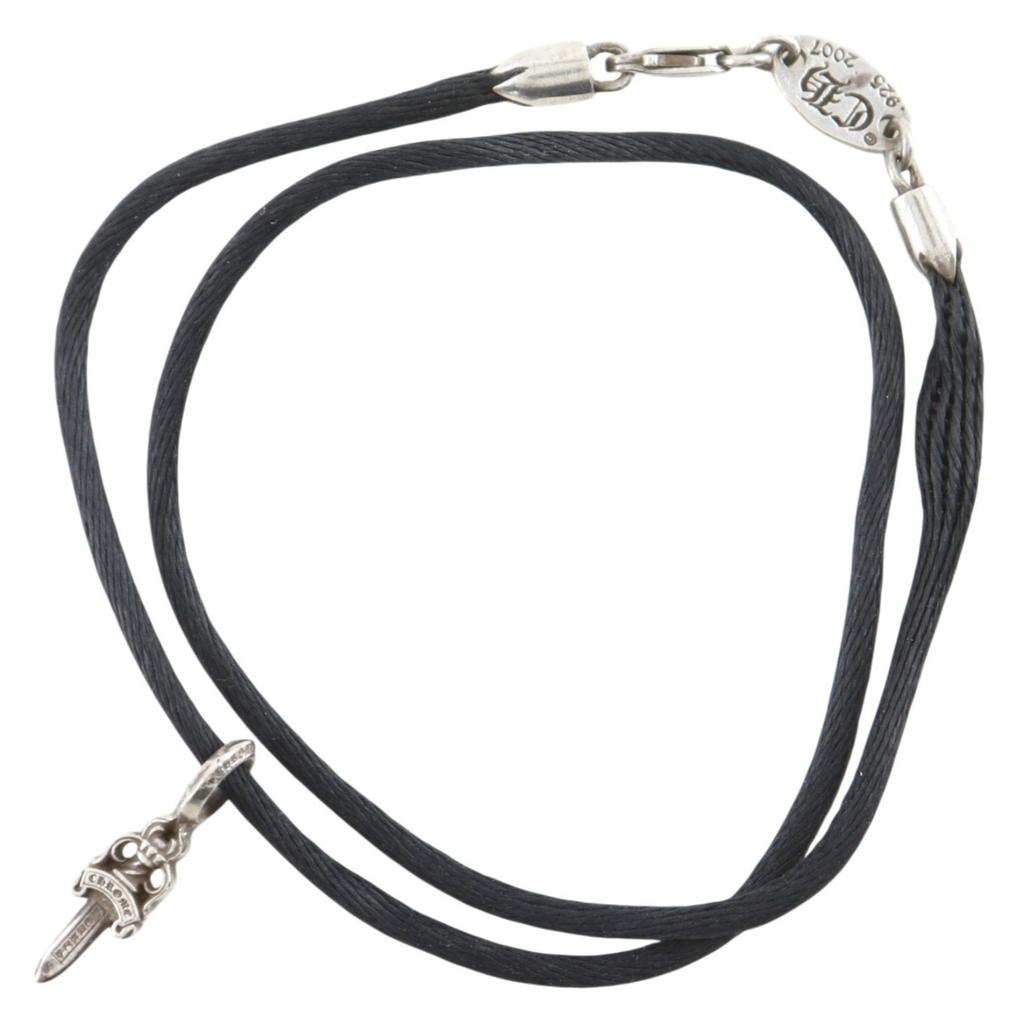 CHROME HEARTS Stack dagger Bracelet Cotton cord black Silver 3.0g unisex Used