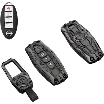 Heavy Zinc Alloy Key Fob Cover, Keychain, Key Case, Accessories Compatible With Nissan (Model-A 4 Buttons)