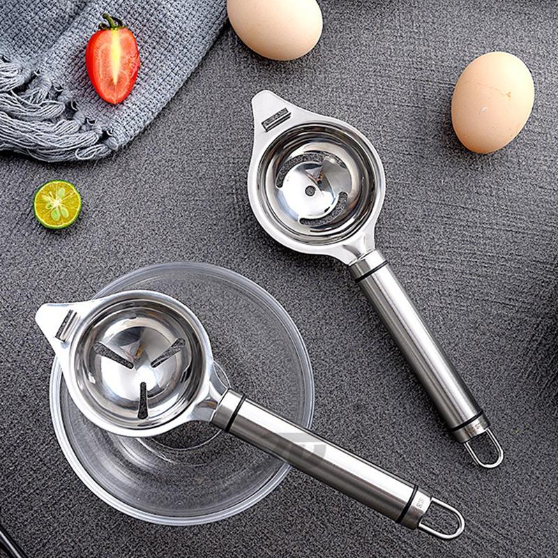 Séparateur de blanc d'œuf Outils en acier inoxydable Filtre à jaune d'œuf Gadgets Accessoires de cuisine Entonnoir de séparation Cuillère Diviseur Ustensiles
