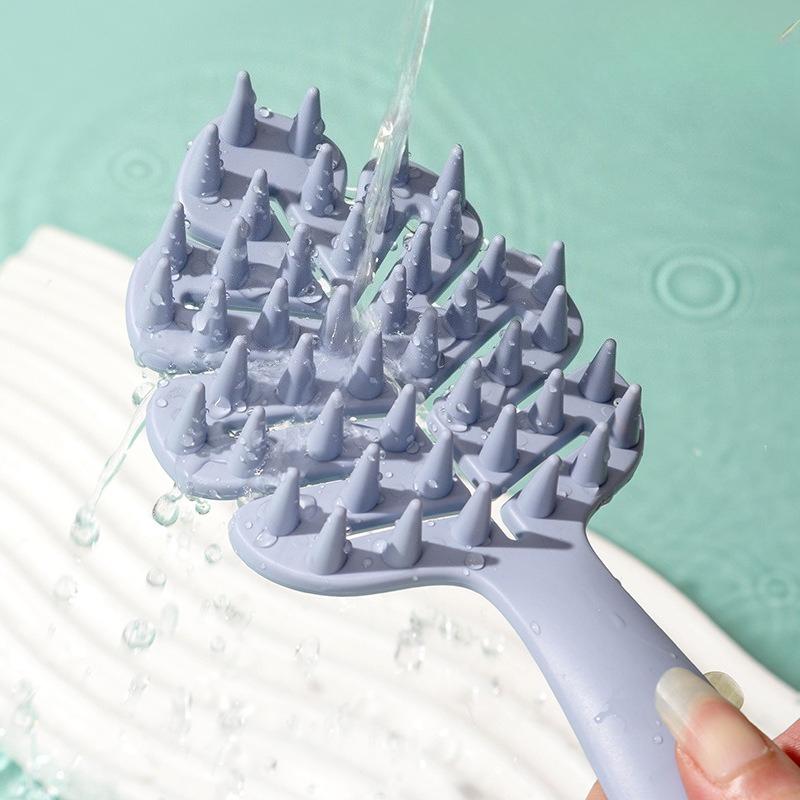 1Pc Leaf Shampoo Brush Scalp Massage Brush Head Washing Comb Two-sided Hair Massager Bath Brushes Body Scrubber Hair Accessories