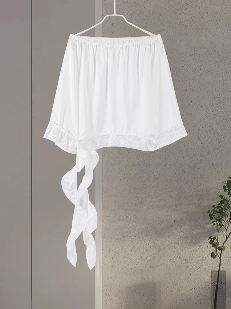 Jupe courte en dentelle irrégulière feuille de lotus pour femme Jupe-culotte polyvalente à la mode pour femme Nouveau modèle 2026