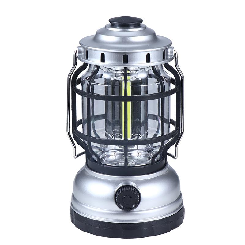 Solar Lantern Waterproof Camping Lantern Rechargeable Camping Light with Emergency Power Bank Flickering Flame Hanging LED Light