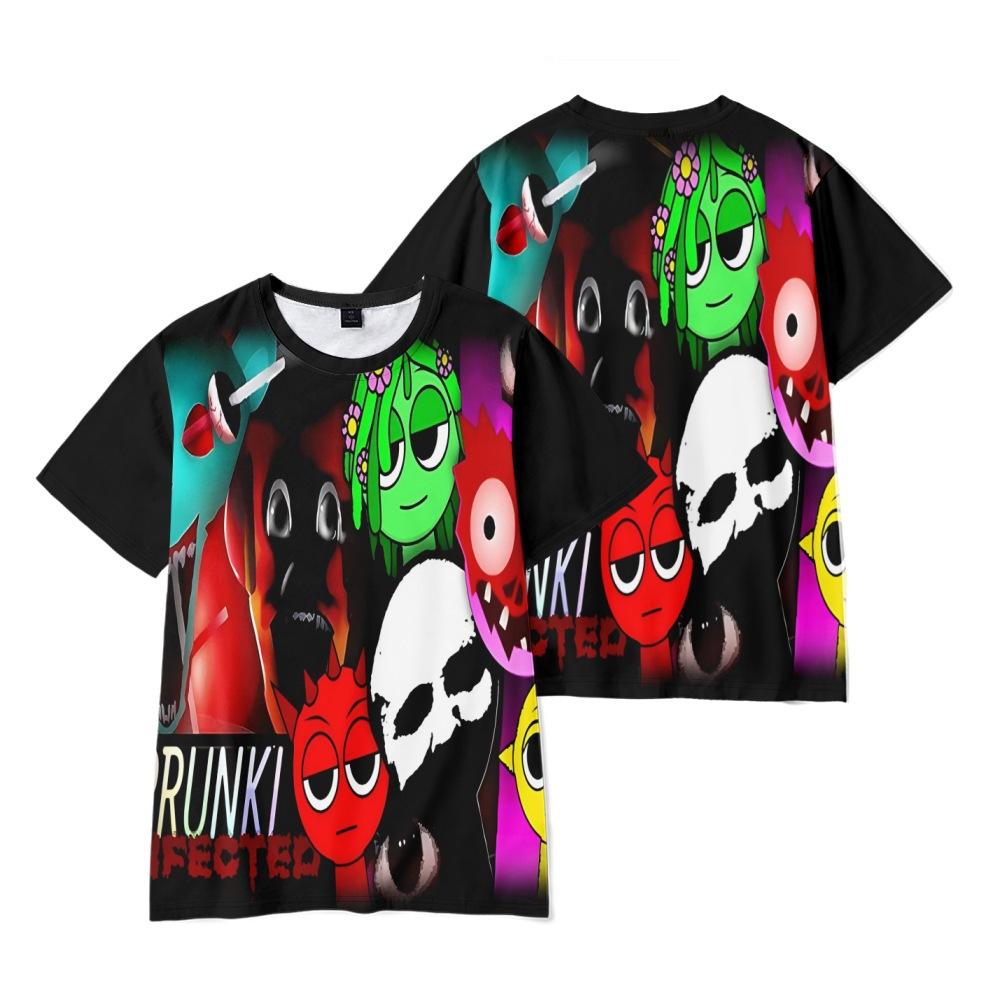 Sprunki T-shirt voor Mannen Vrouwen Zomerkleding Fitness Ronde Hals Anime Man T-shirt voor Mannen Oversized Mannen T-shirts Tops