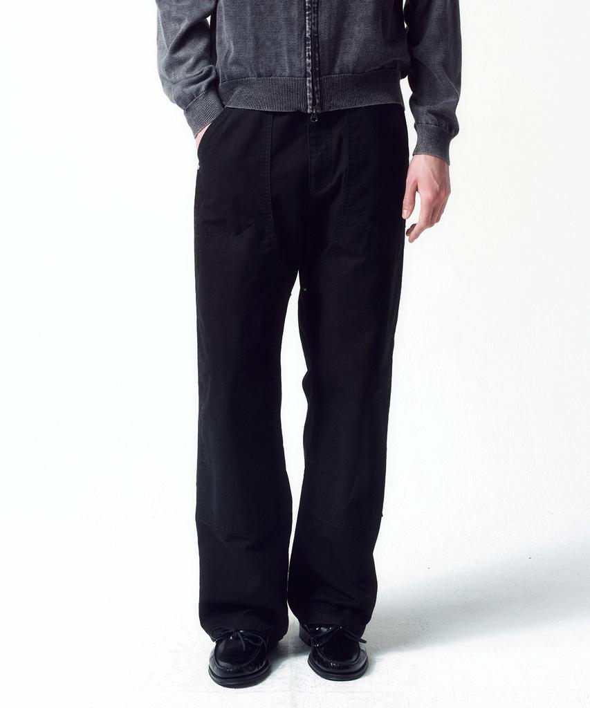 INSILENCE Duck Cotton Double Knee Pants Black