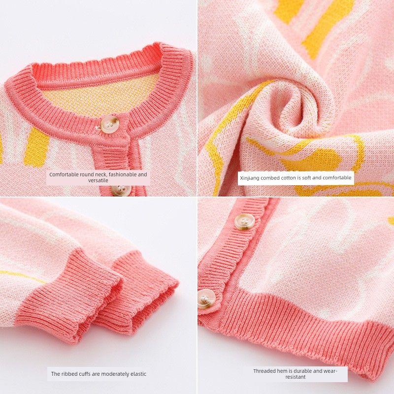Children's Bunny Knitted Spring and Autumn Cardigan Sweater