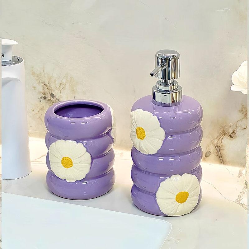 410ml creative daisy lotion separately bottled household toilet bathroom press type shower gel hand sanitizer bottle ceramic