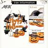 Scary Party Supplies Halloween Wooden Wreath Door Hanger Sign, Pumpkin Ghost Black Cat Witch Rustic Wall Art Bat Patterns, Hanging Plaque for