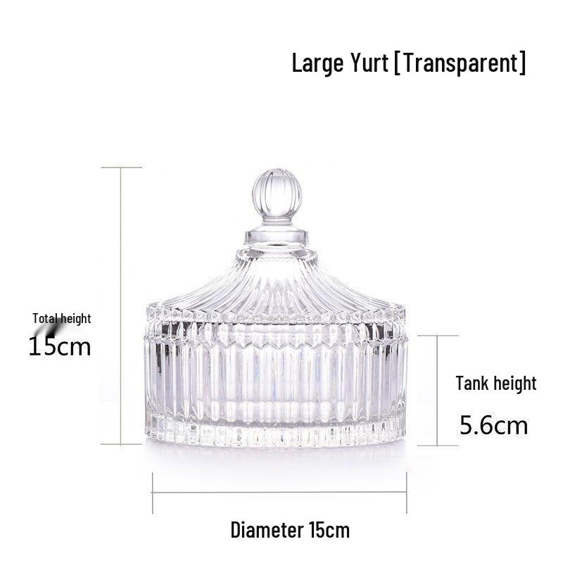 European Glass Candy Jar with Lid – Transparent Storage for Tea, Snacks, Seasonings, Candy, and Dried Fruit