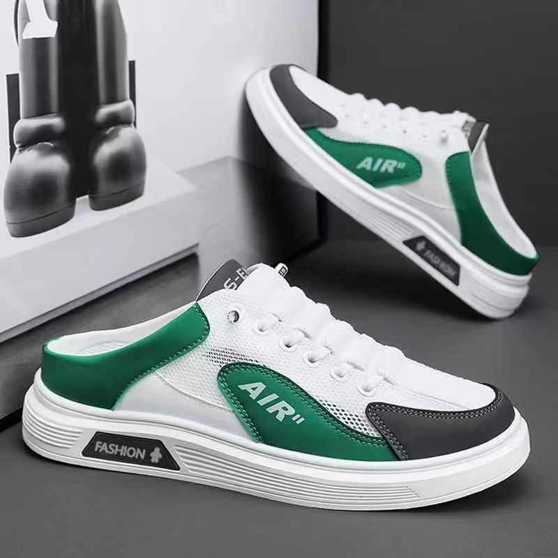 

Летняя дышащая спортивная и повседневная обувь на доске сетчатая ленивая на одной педали без пятки полушлепанцы мужская трендовая обувь 44