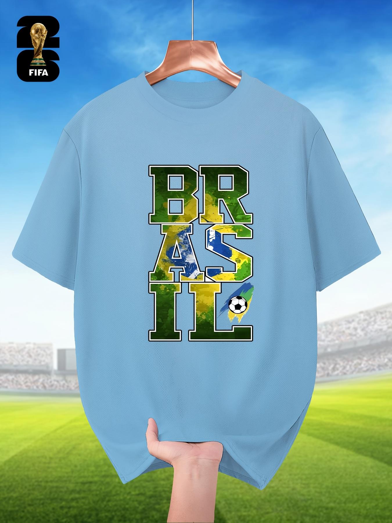 

FIFA-themed Men s Breathable Short-sleeve T-shirts for Summer, World Cup-themed Printed T-shirts, Men s T-shirts for Sporty Outfits S небесно-голубой