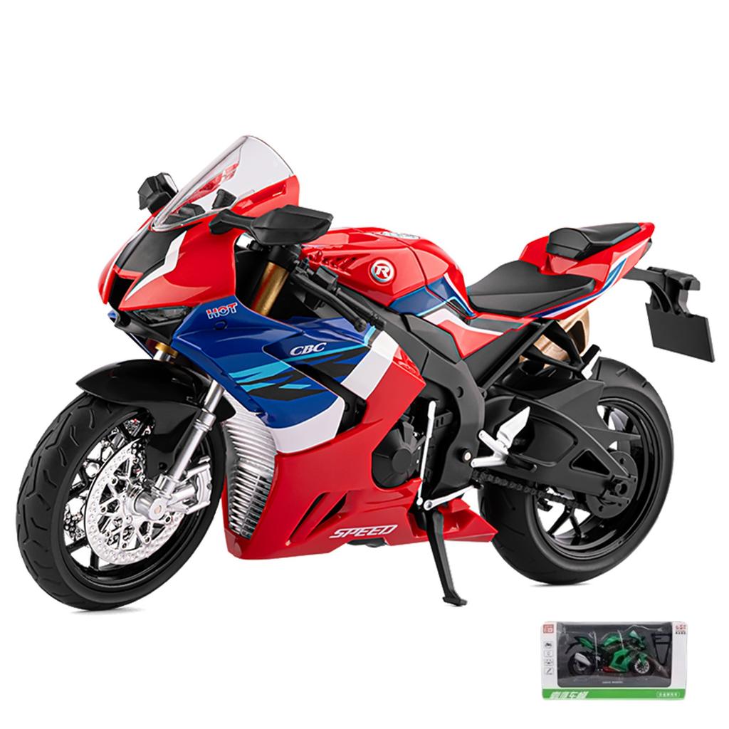 1/9 Honda CBR 1000RR-R Fire Blade Alloy Sports Motorcycle Model Diecast Street Racing Motorcycle Model Sound Light Kids Toy Gift