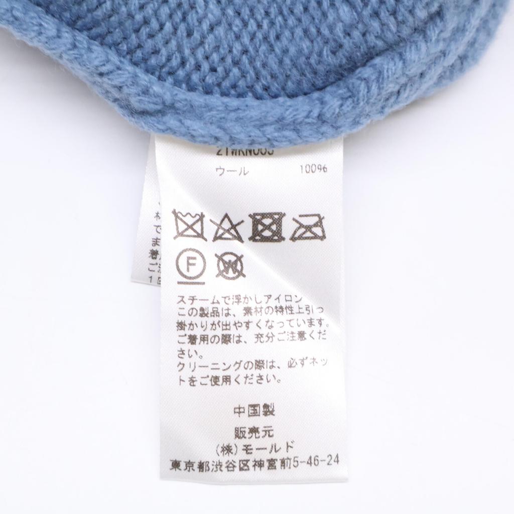 CINOH 21WKN005 Blue Oversized High Neck Knit Tops 38 blueUsed