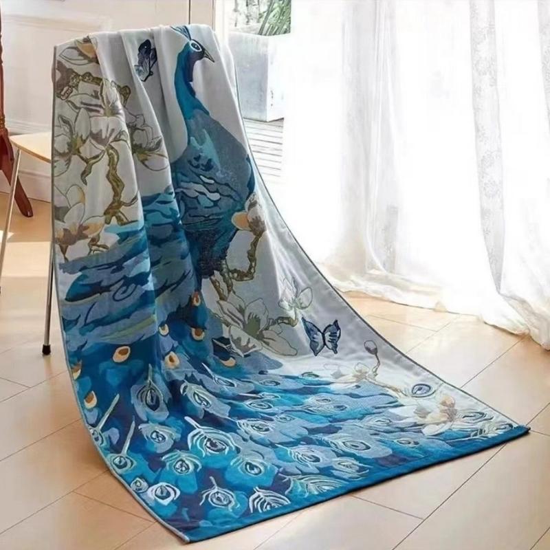 Large Gauze Towel, Thick And High-Quality Fabric (80*160Cm), 4-Layer Woven Towel, Good Water Absorption Excellent Breathability