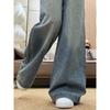 Women's High Waist Wide Leg Jeans Loose Fit Rhinestone Vintage Denim Trousers