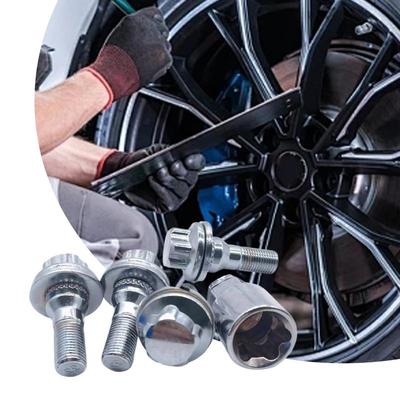 Radschrauben-Set Solide Silberbolzen Set von 5 25mm Schaftlänge Radschrauben für Cruiser Fahren Straße Berg Radfahren Motorrad Herren