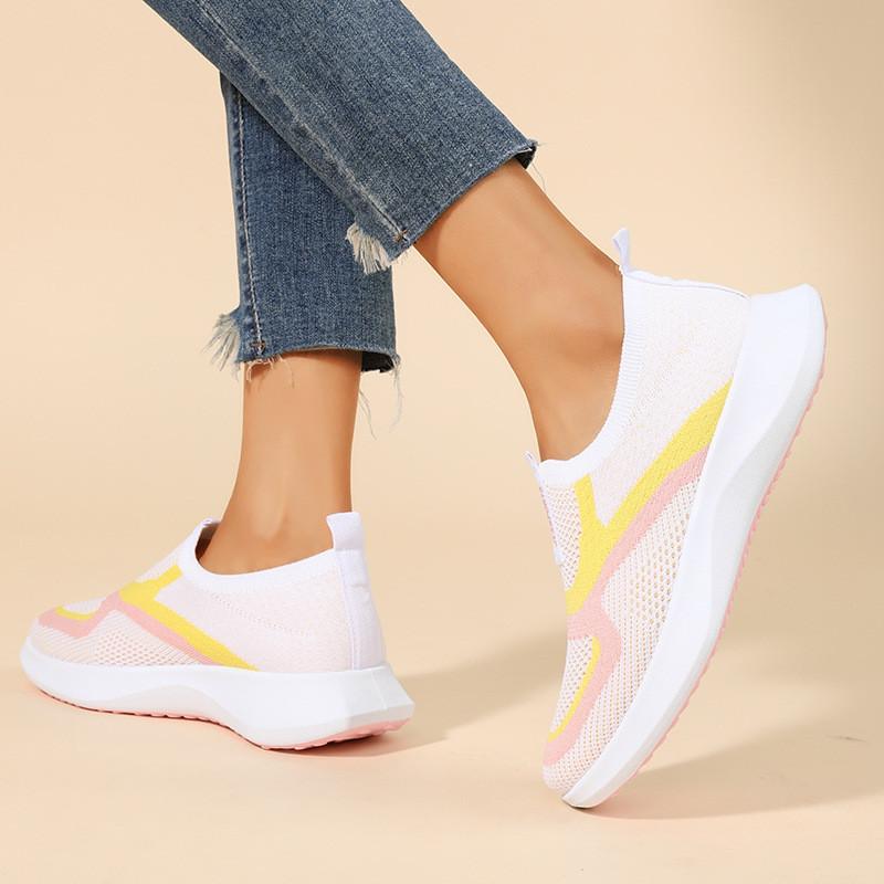 Womens Breathable Slipon Canvas Shoes With Colorful Patchwork For Casual Summer Wear