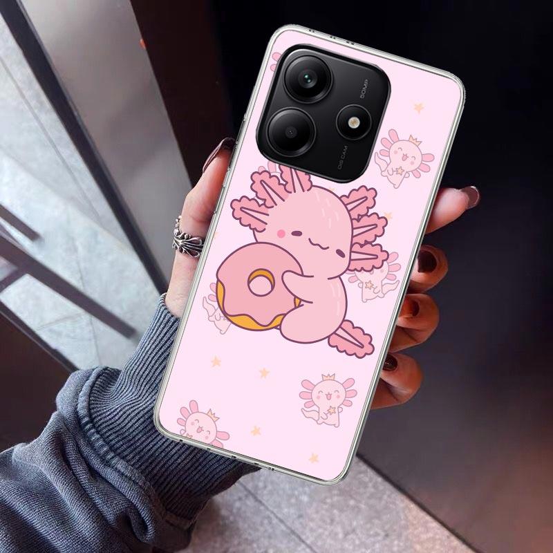 

Cute Axolotl Kawaii Phone Case For Xiaomi Redmi Note 10 11 12 13 14 15 Pro Plus 11S 12S 14S 11T 11E 10S Soft TPU Back Cover Redm Redmi Note 11 Pro 4G