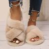 Women's Fur Slippers for Autumn and Winter Non Slip Outdoor Wear Indoor Home Slippers