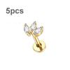5Pcs/lot Titanium CZ Ear Stud Tragus Cartilage Earrings for Women Labret Lip Lobe Ring Helix Daith Piercing Body Jewelry