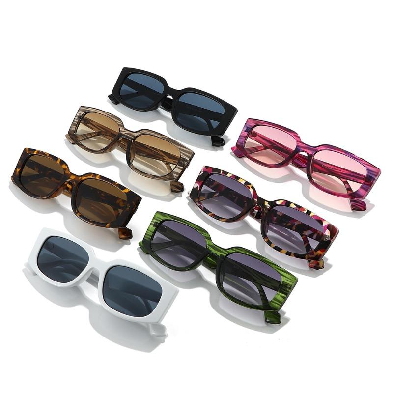New Square Frame Fashion Sunglasses PC Material with 7 Colors Available UV400 Protection Outdoor Activities Lightweight Durable