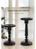 Antique European-Style Black Candlestick, Medieval Resin Ornament for Dining Table Decor.
