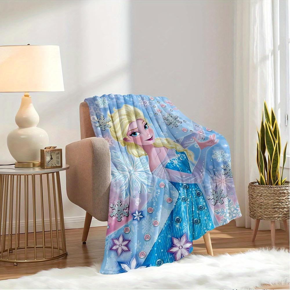 1pc Velvet Elsa Frozen Snowflake Throw Blanket Bedspread Sofa