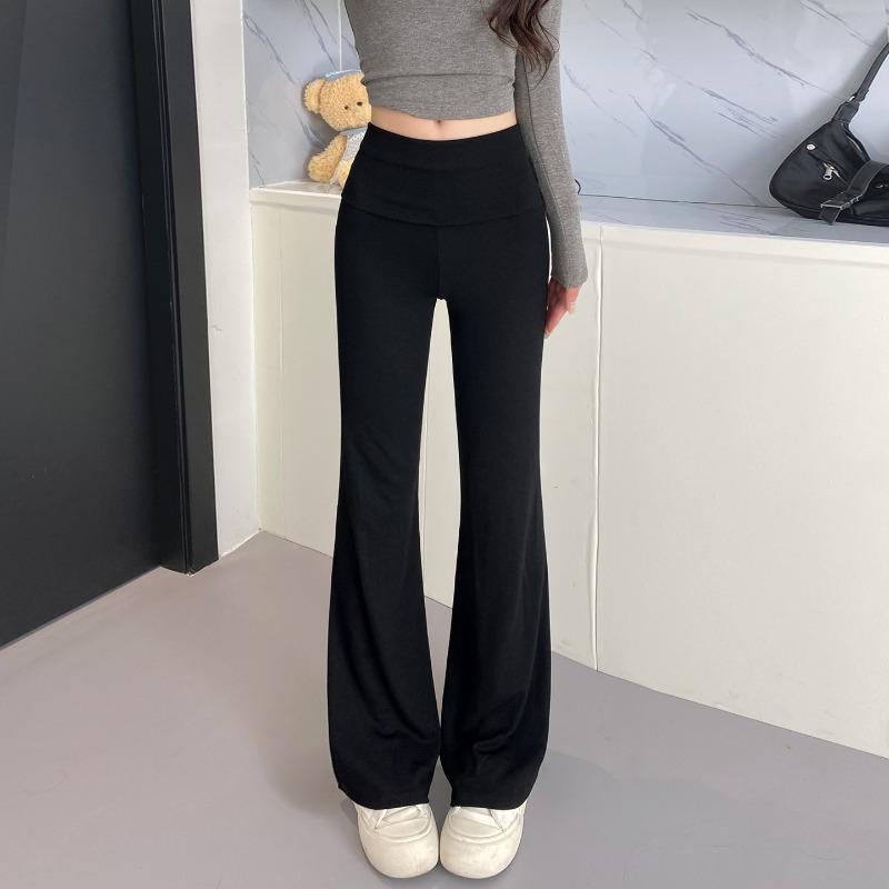 Gray waist-turning sports flared pants children's autumn new small yoga lulu flared sweatpants