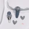 Heart Chain Tassel Alloy Nail Art Jewelry Stickers with Zircon Accents