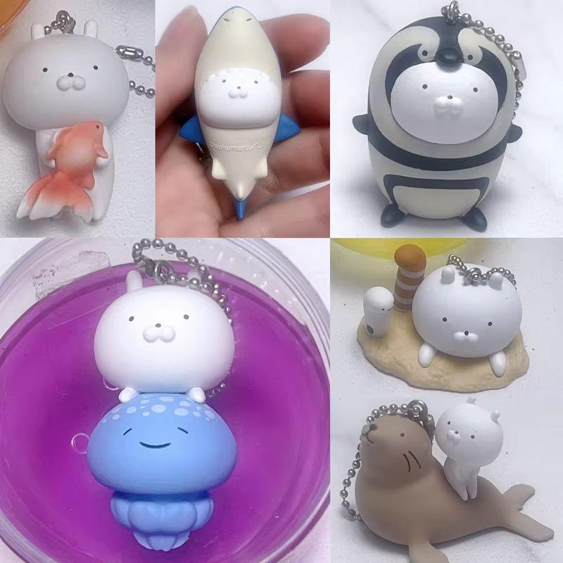 Rabbit New And Ocean Partner Aquarium Limited Edition Sea Elf Penguin Action Figure Keychain Bag Pendant Unique Souven