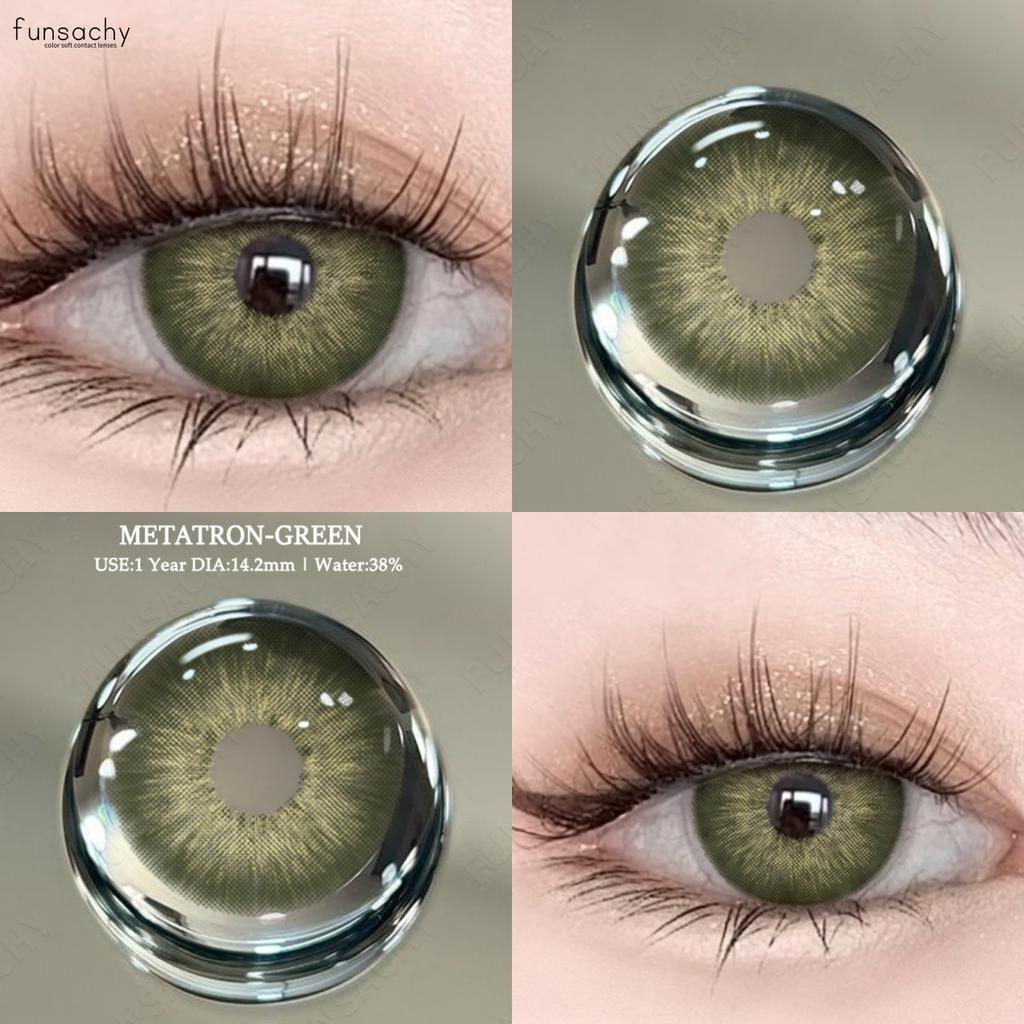 FUNSACHY 1pair Colored Contacts Lenses Fashion Blue Lense Brown Contact Colorful High Quality Lenses Makeup Contact Lens Yearly