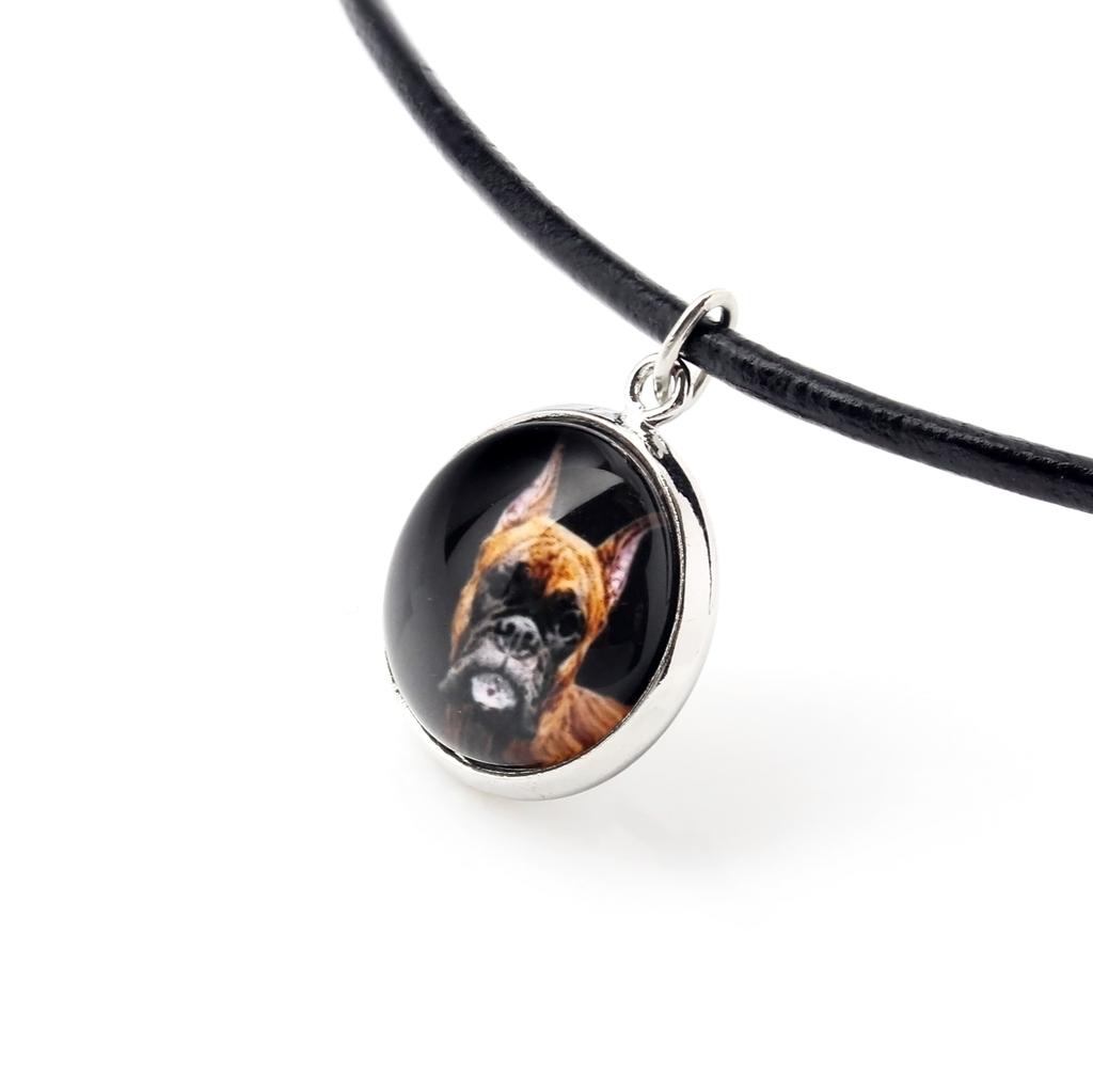 Boxer, German Boxer III – Jewelry with your photo box, set of necklace and earrings | Art-Dog