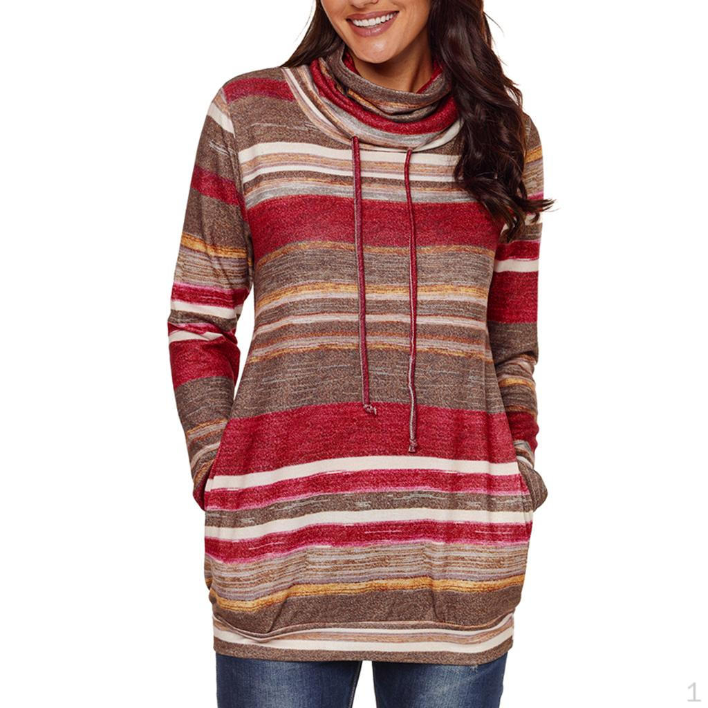 

Casual Cowl Neck Sweatshirts for Women Long Sleeve Pullover Top with Pockets S