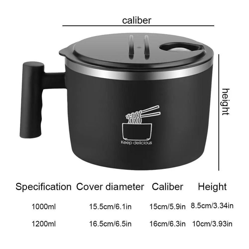 Abtropfende Ramen-Schüssel Edelstahl Instant-Nudel-Schüssel Tragbare Udon-Suppenschüssel